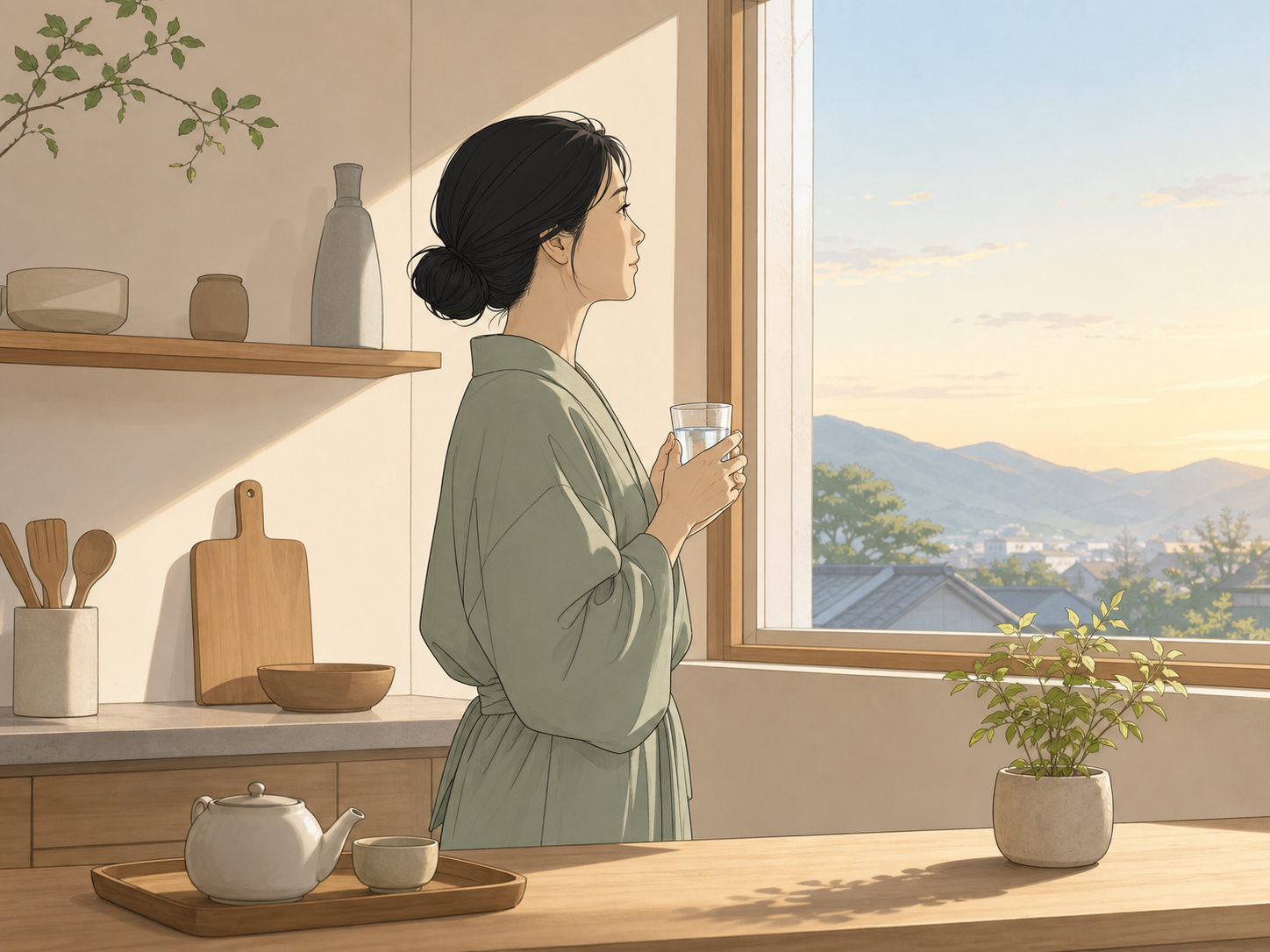 Rituel japonais du matin